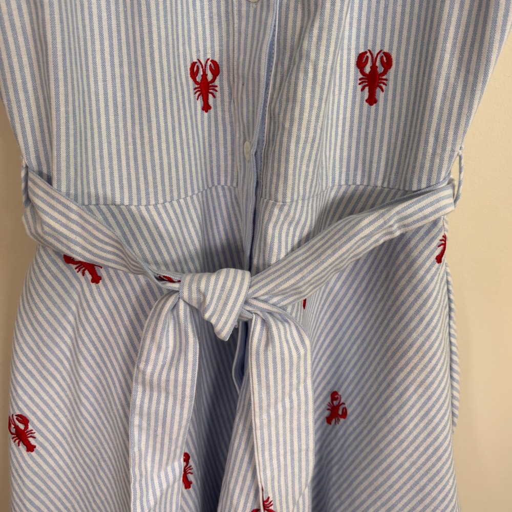 Kiel James Patrick Dress Womens Sz XS Lobster Coastal Button Up Cotton Crawfish - Picture 10 of 13